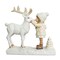 Charming Deer and Little Girl Figurine, 7.5" Vintage Christmas Garden Statue